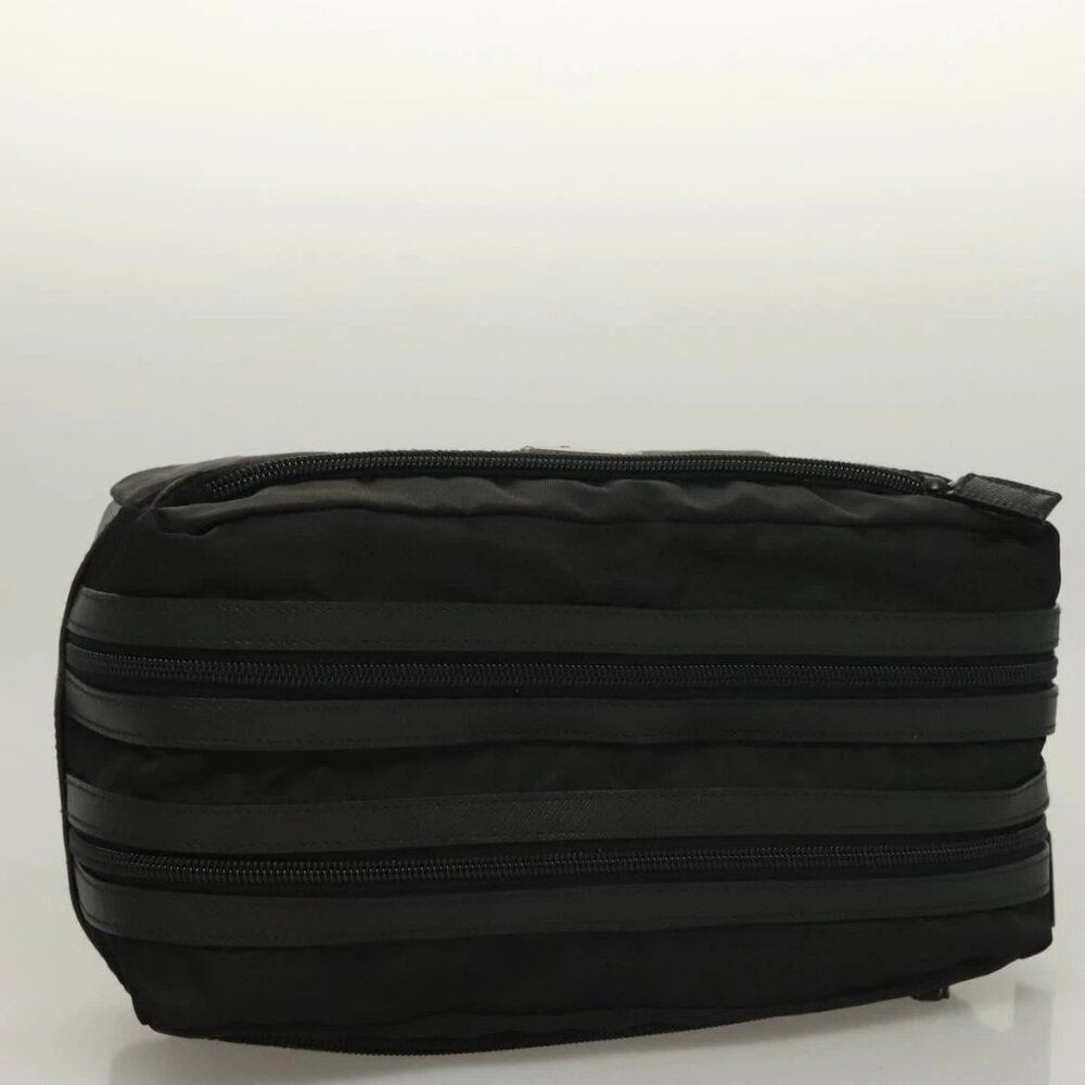 PRADA Clutch Bag Nylon Leather Black Silver Auth ki5843 - Picture 5 of 16